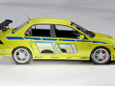 Mitsubishi Lancer Evolution VII Fast Furious 3D मॉडल