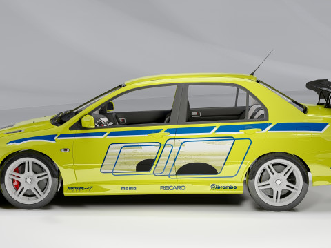 Mitsubishi Lancer Evolution VII Fast Furious 3D मॉडल
