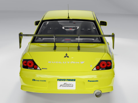 Mitsubishi Lancer Evolution VII Fast Furious 3D मॉडल