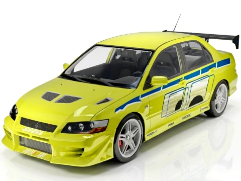 Mitsubishi Lancer Evolution VII R&aacute;pido y Furioso Modelo 3D