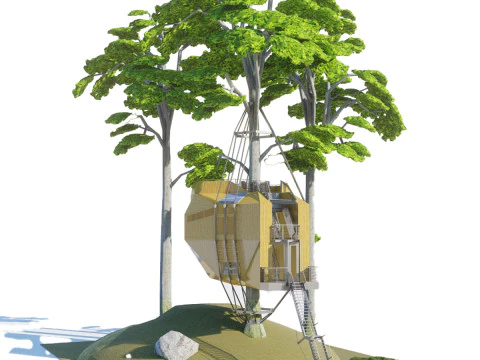 Domek na drzewie Model 3D