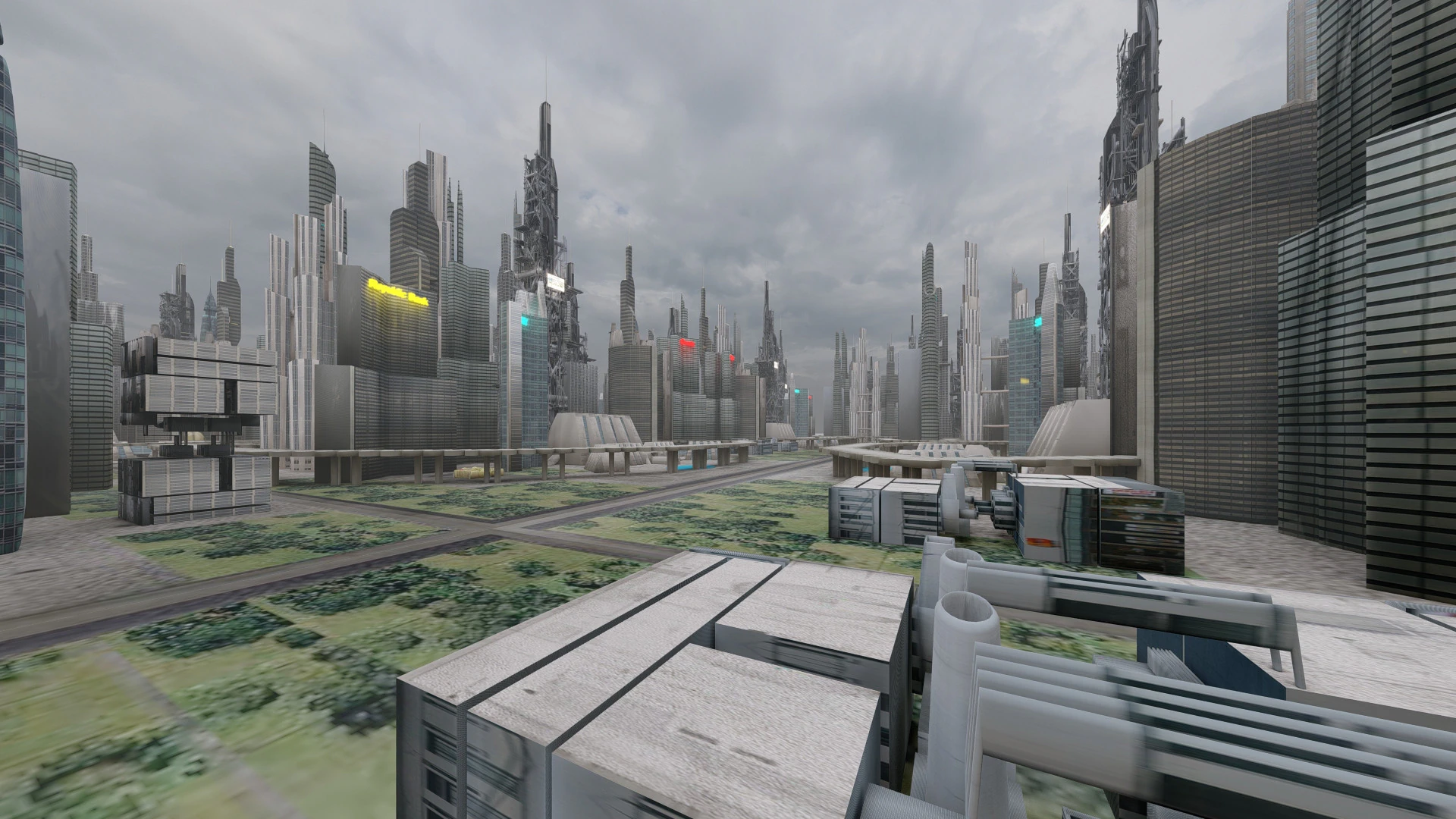 Sci-fi Future City 3D Model .c4d .max .obj .3ds .fbx .stl .blend 