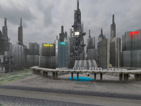 Sci-fi Future City Modèle 3D