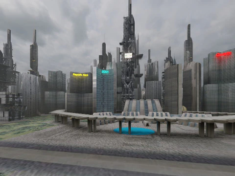 Sci-fi Future City 3D Model