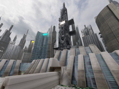 Sci-fi Future City Modèle 3D