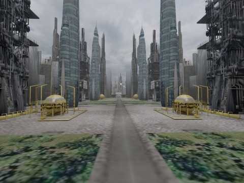 Sci-fi Future City Modèle 3D