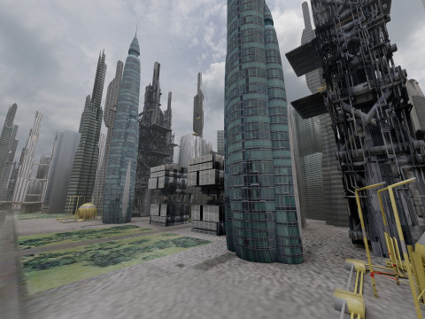 Sci-fi Future City Modèle 3D