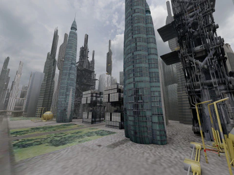 Sci-fi Future City 3D Model