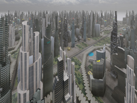 Sci-fi Future City Modèle 3D
