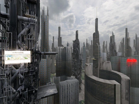Sci-fi Future City 3D Model