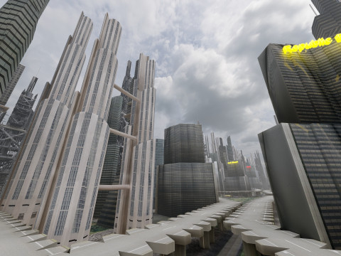 Sci-fi Future City Modèle 3D
