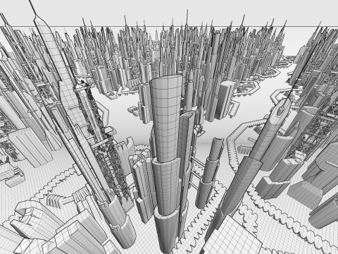 Sci-fi Future City Modèle 3D