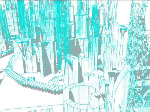 Sci-fi Future City Modèle 3D