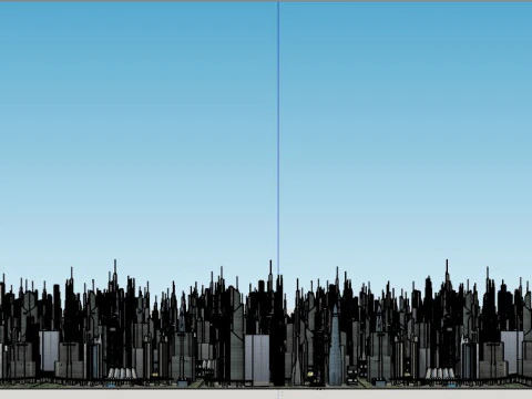 Sci-fi Future City 3D Model