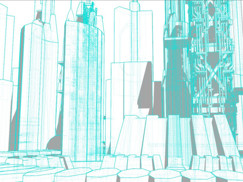 Sci-fi Future City Modèle 3D