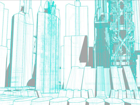 Sci-fi Future City 3D Model