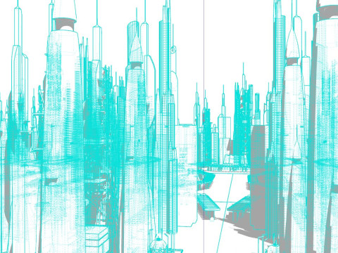 Sci-fi Future City Modèle 3D