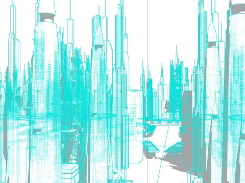 Sci-fi Future City 3D Model