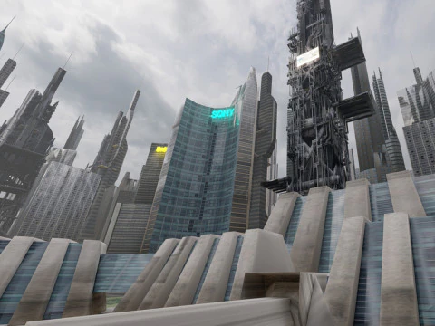 Sci-fi Future City 3D Model