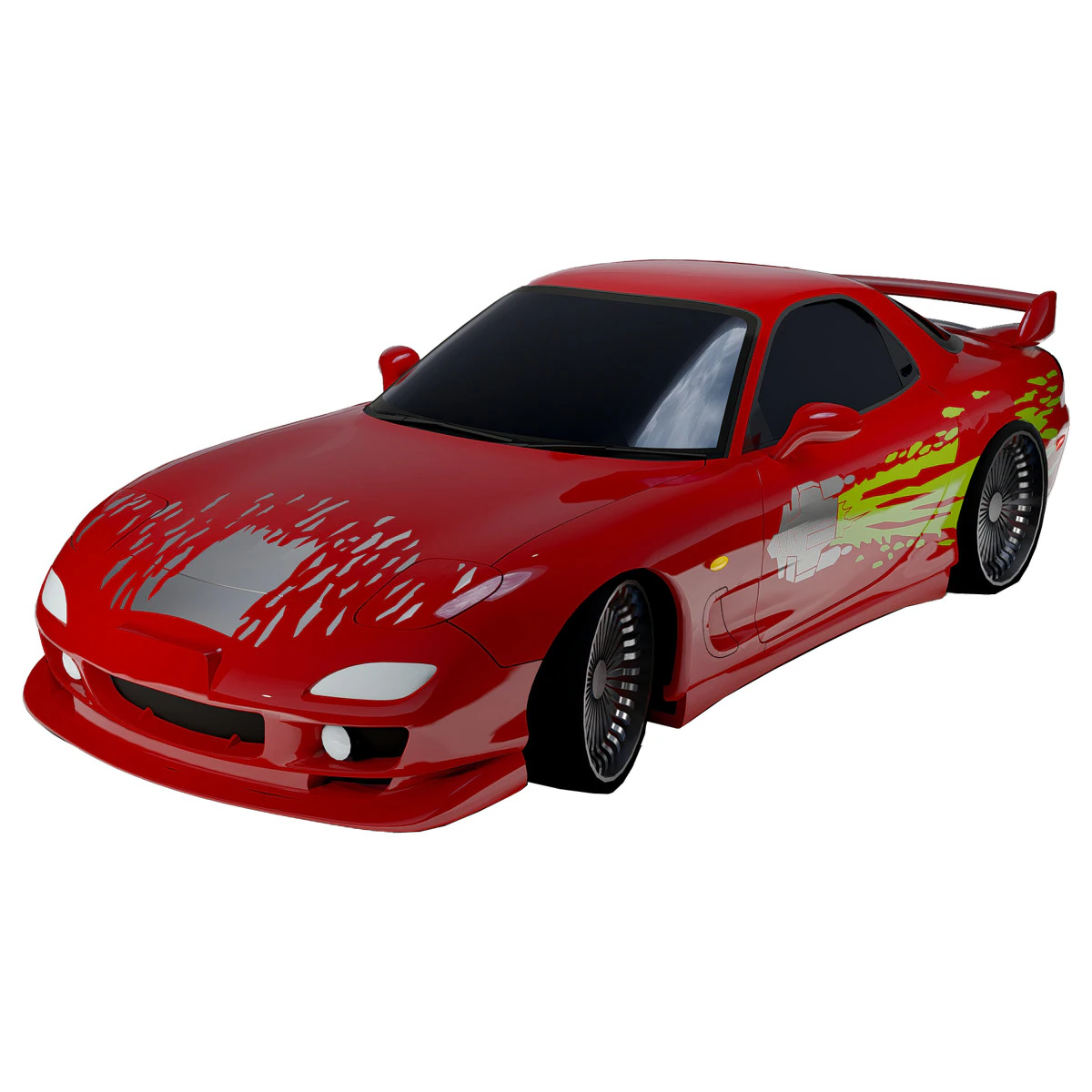 Mazda RX-7 Dom Toretto Fast and Furious 3D Model .c4d .max .obj .3ds .fbx .stl .blend