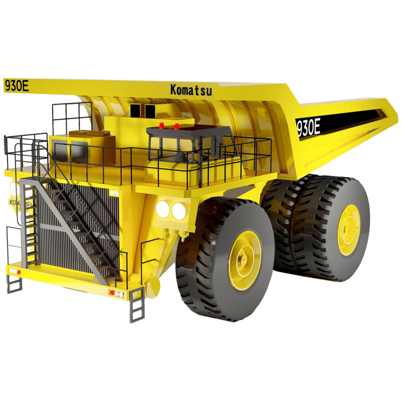Komatsu 930E Mining Dump Truck Modello 3D .c4d .max .obj .3ds .fbx .stl .blend