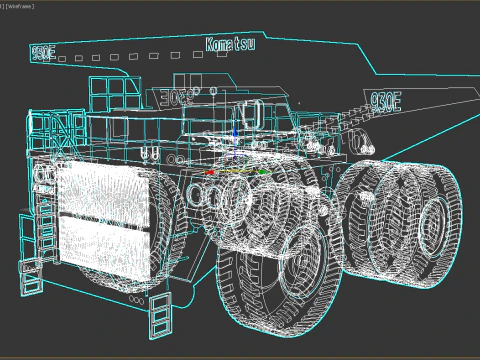 Komatsu 930E Mining Dump Truck 3D Model