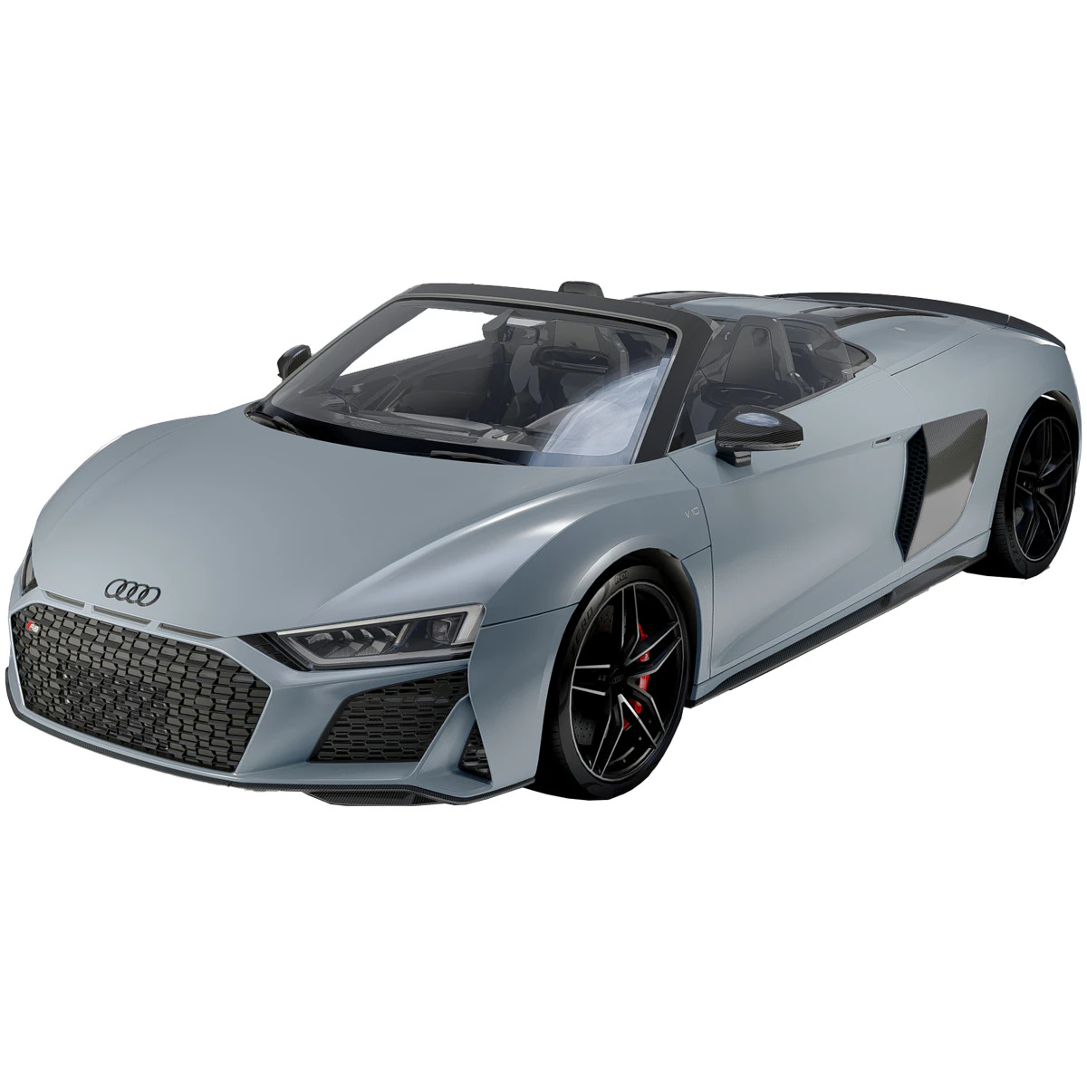 Audi R8 Spyder 2020 3D Model .c4d .max .obj .3ds .fbx .stl .blend