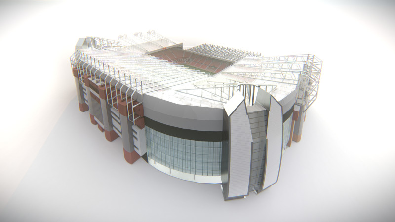 Old Trafford - Manchester United Stadium 3D Модель .c4d .max .obj .3ds .fbx .stl .blend