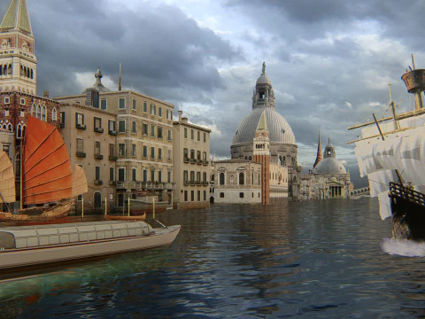 Venice Scene 3D Model