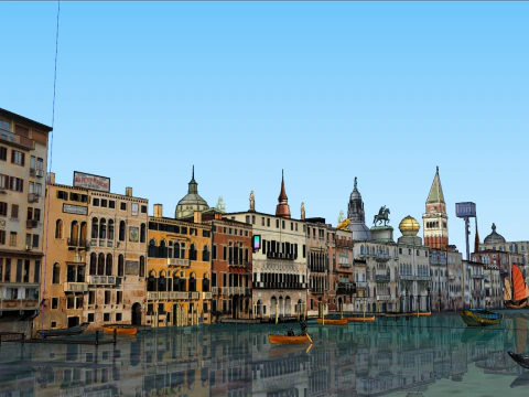 Venice Scene 3D Model