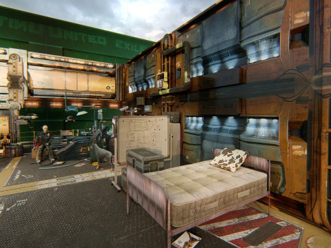 Cyberpunk Survival Hideout 3D Model