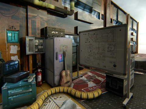 Cyberpunk Survival Hideout 3D Model