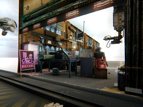 Cyberpunk Survival Hideout 3D मॉडल