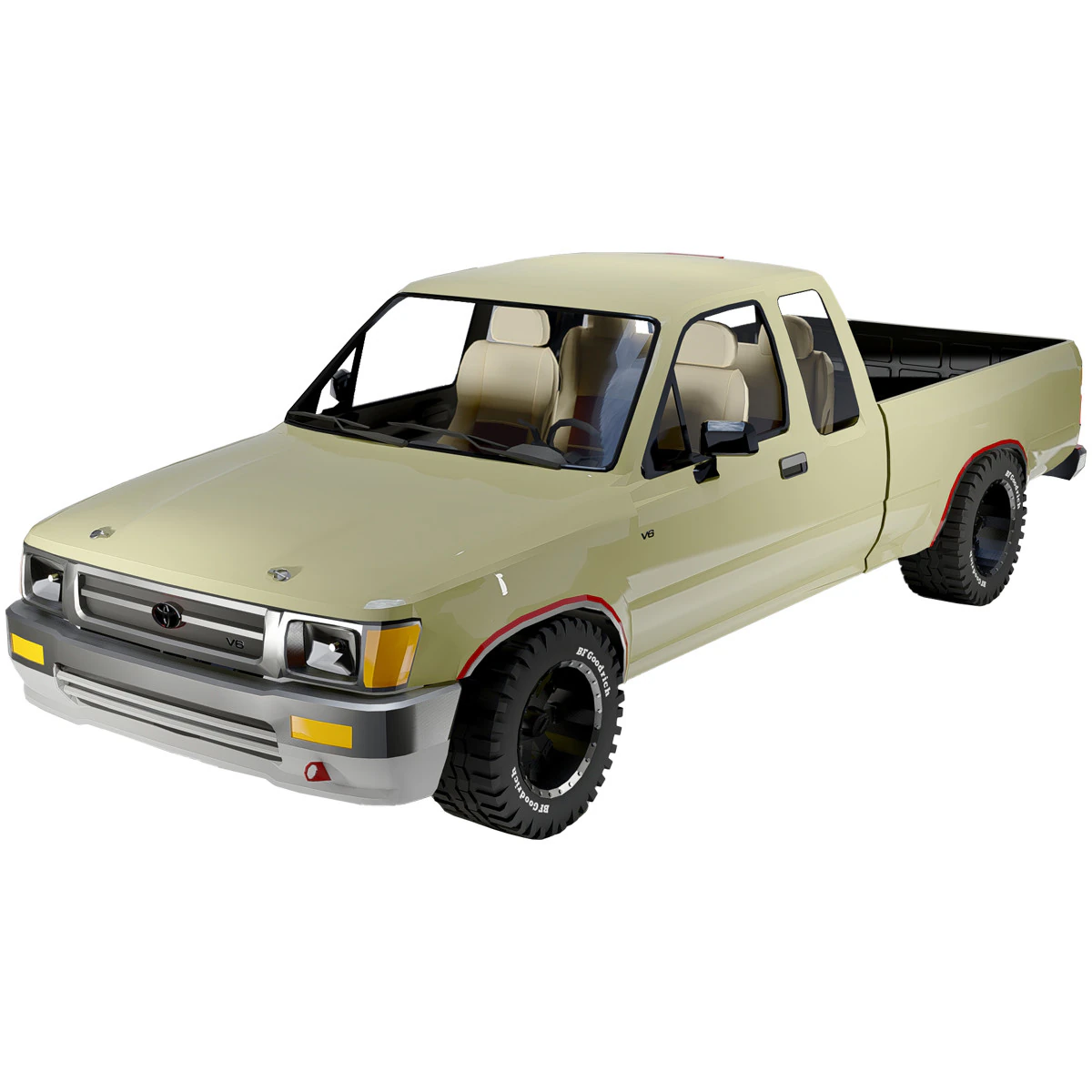 Toyota Hilux 1988 3D Model .c4d .max .obj .3ds .fbx .stl .blend 