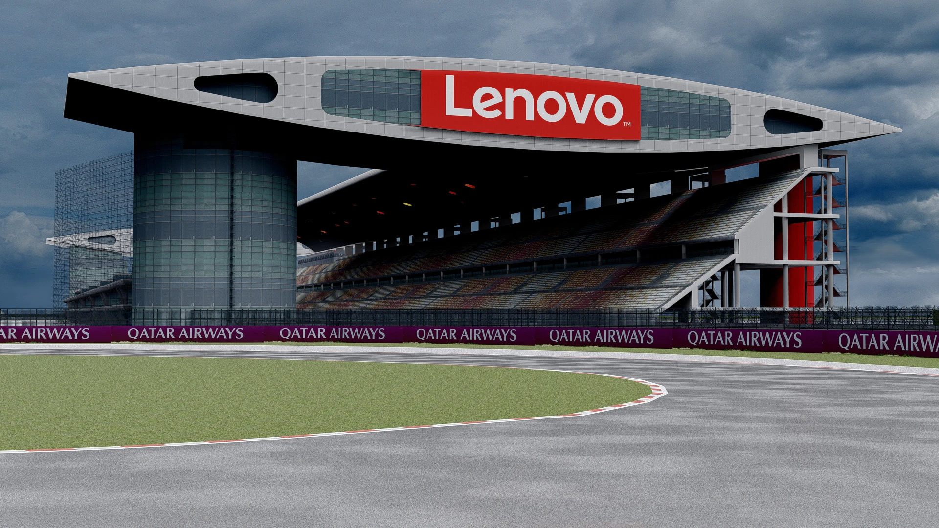 Shanghai International Circuit GP 3D Model .c4d .max .obj .3ds .fbx .stl .blend 