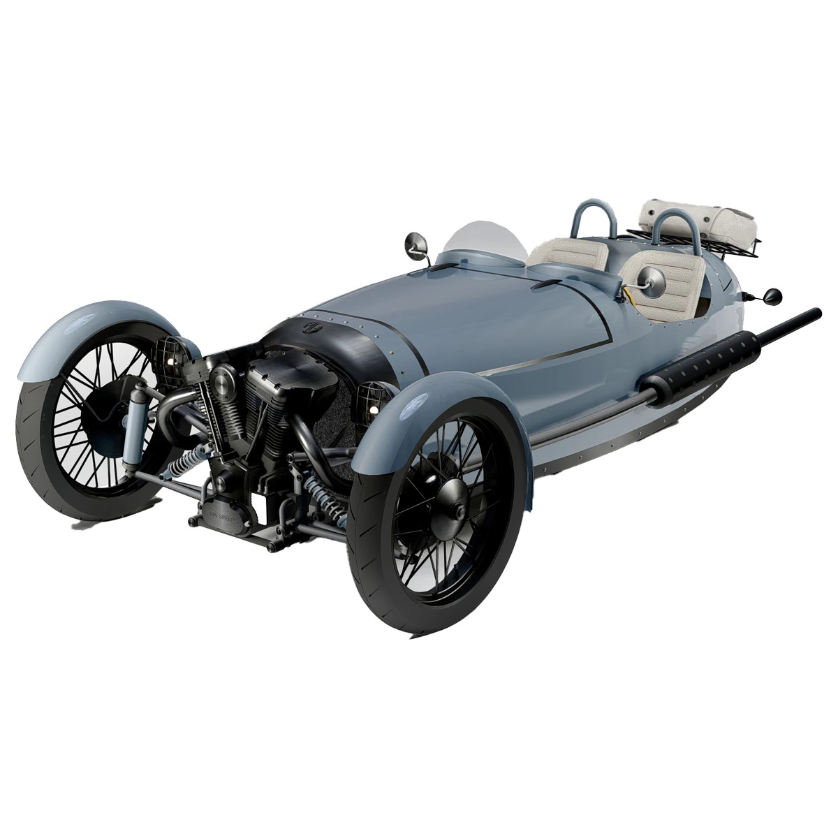 MG Morgan 3 Wheeler 3D Model .c4d .max .obj .3ds .fbx .stl .blend 