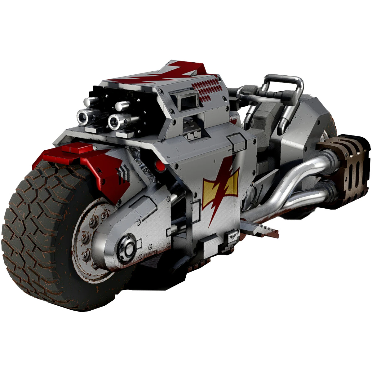 Sci-Fi Futuristic Motorcycle 2 3D Model .c4d .max .obj .3ds .fbx .stl .blend 