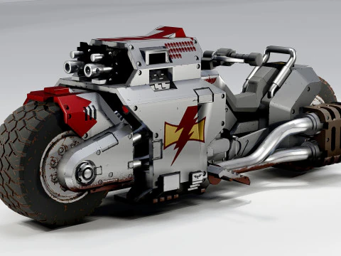 Sci-Fi Futuristic Motorcycle 2 3D Model