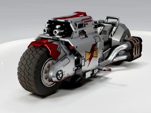 Sci-Fi Futuristic Motorcycle 2 3D Model