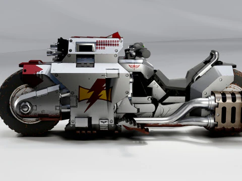 Sci-Fi Futuristic Motorcycle 2 3D Model