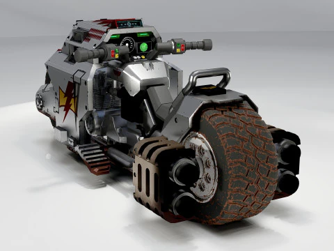Sci-Fi Futuristic Motorcycle 2 3D Model