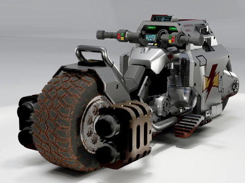 Sci-Fi Futuristic Motorcycle 2 3D Model