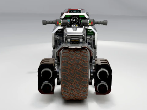 Sci-Fi Futuristic Motorcycle 2 3D Model