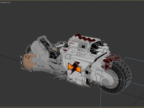 Sci-Fi Futuristic Motorcycle 2 3D Model