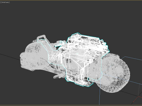 Sci-Fi Futuristic Motorcycle 2 3D Model