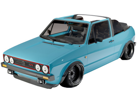 Volkswagen Golf Mk1 GTI Type 17 1975 Cabrio 3D Model