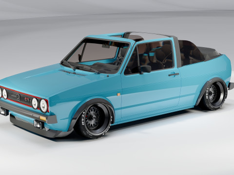 Volkswagen Golf Mk1 GTI Type 17 1975 Cabrio Model 3D