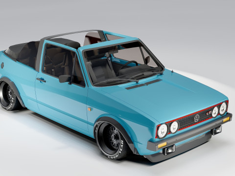 Volkswagen Golf Mk1 GTI Type 17 1975 Cabrio Model 3D