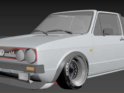 Volkswagen Golf Mk1 GTI Type 17 1975 Cabrio Model 3D