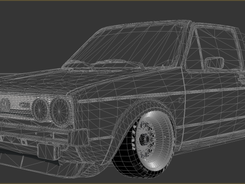 Volkswagen Golf Mk1 GTI Type 17 1975 Cabrio Model 3D